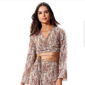 NWT Gianni Bini Layla Western Chic Wrap Top, 2